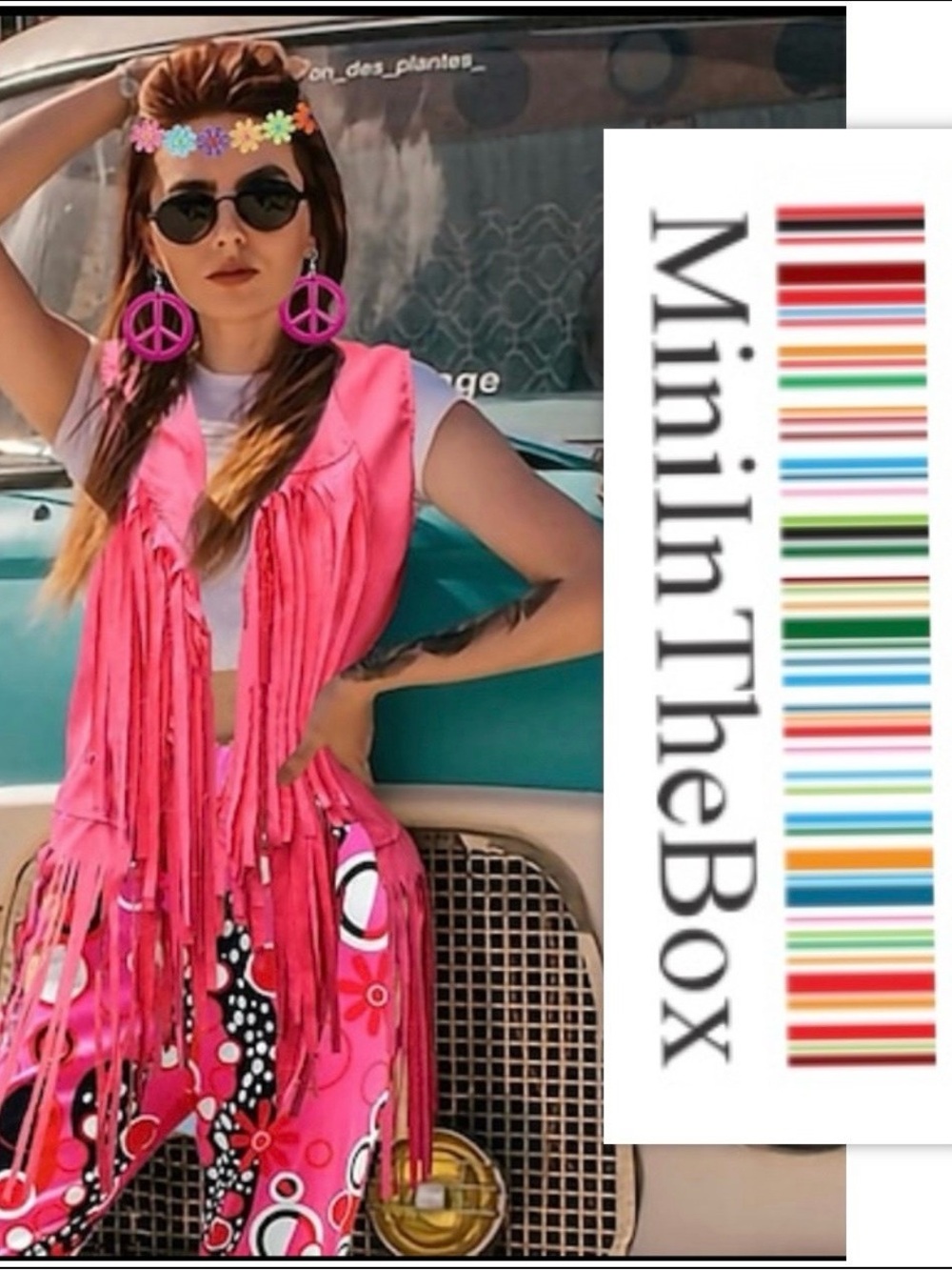 MiniIn The Box 60s 70s Hippie Fringe Vest Boho Bell Pants Set Costume